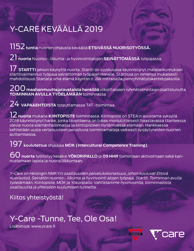Y-CARE vaikuttaa, kiitos keväästä 2019